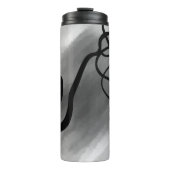 Op het Raster: Abstract Grijs, Zwart & Wit Thermosbeker (Voorkant)