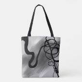 Op het Raster: Abstract Grijs, Zwart & Wit Tote Bag (Achterkant)