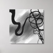 Op het raster: Abstract zwart en grijs Canvas Afdruk (Voorkant)