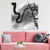 Op het raster: Abstract zwart en grijs Canvas Afdruk (Insitu (Woonkamer))