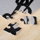 Op het raster: Abstract zwart en grijs Legpuzzel (Zijkant)