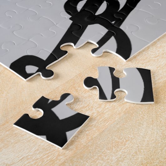 Op het raster: Abstract zwart en grijs Legpuzzel (Zijkant)