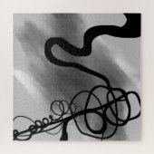 Op het raster: Abstract zwart en grijs Legpuzzel (Horizontaal)