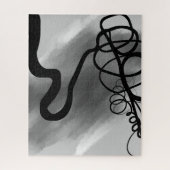 Op het raster: Abstract zwart en grijs Legpuzzel (Verticaal)
