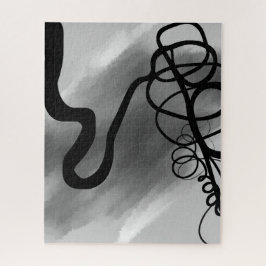 Op het raster: Abstract zwart en grijs Legpuzzel