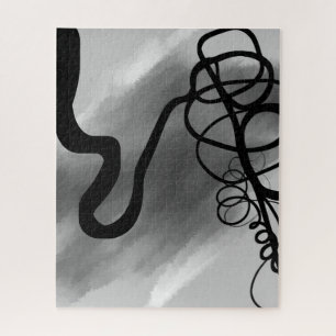Op het raster: Abstract zwart en grijs Legpuzzel