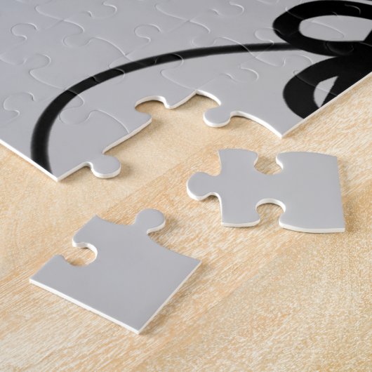 Op het raster: Abstract zwart en grijs Legpuzzel (Zijkant)