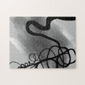 Op het raster: Abstract zwart en grijs Legpuzzel (Horizontaal)