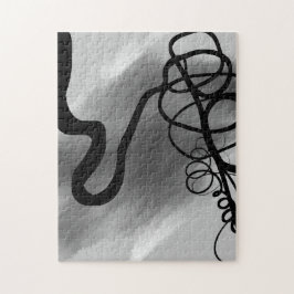 Op het raster: Abstract zwart en grijs Legpuzzel