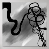 Op het raster: Abstract zwart en grijs Poster (Voorkant)
