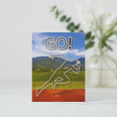 Op het rijdende spoor briefkaart (Staand voorkant)