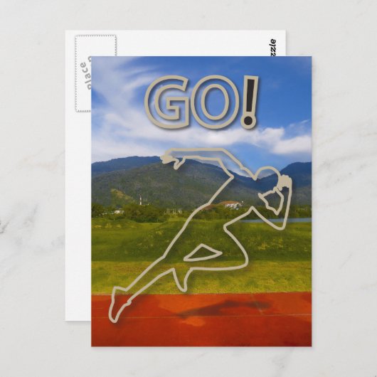 Op het rijdende spoor briefkaart (Voorkant / Achterkant)