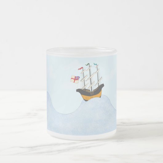 Op het Rolling Zee varen drie Britse schepen Matglas Koffiemok (Center)