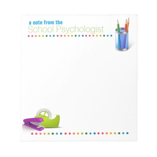 Op het schoolplein van de Kantoor School Psycholoo Notitieblok (Voorkant)