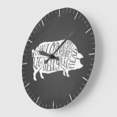 Op het slagerschema snijdt vlees klokvarkensvarken grote klok (Hoek)