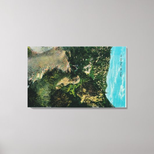 Op het spoor, Horseback bij Mt. Lowe Canvas Afdruk (Voorkant)