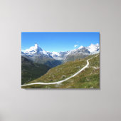 Op het spoor, Matterhorn Uitzicht, Zwitserse Alpen Canvas Afdruk (Voorkant)