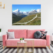 Op het spoor, Matterhorn Uitzicht, Zwitserse Alpen Canvas Afdruk (Insitu (Woonkamer))