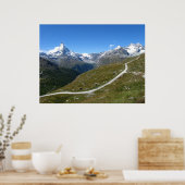 Op het spoor, Matterhorn Uitzicht, Zwitserse Alpen Poster (Keuken)
