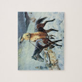 Op het spoor (olie op doek) legpuzzel (Verticaal)