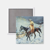 Op het spoor (olie op doek) magneet (Voorkant / Achterkant)