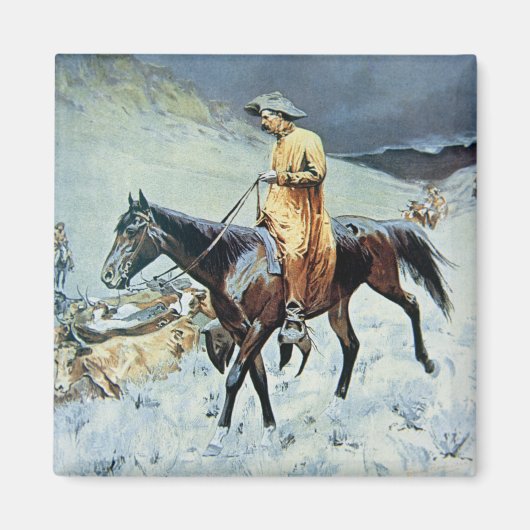 Op het spoor (olie op doek) magneet (Voorkant)