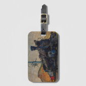 Op het spoor - stoomtrein bagagelabel (Voorkant (verticaal))