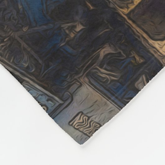 Op het spoor -  stoomtrein fleece deken (Hoek)