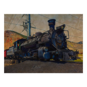 Op het spoor — stoomtrein perfect poster