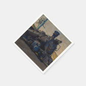 Op het spoor —  stoomtrein servet (Hoek)