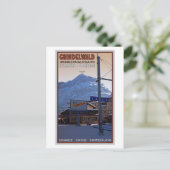 Op het station Grindelwald Train Briefkaart (Staand voorkant)