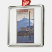 Op het station Grindelwald Train Metalen Ornament (Links)