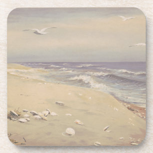 Op het strand (1879) - kustkunst bier onderzetter