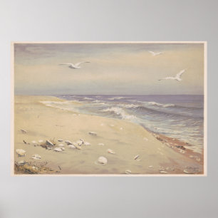 Op het strand (1879) -  kustkunst poster