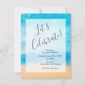 'Op het strand' Abstracte Zijdeschilderij Kaart (Voorkant)