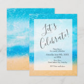 'Op het strand' Abstracte Zijdeschilderij Kaart (Voorkant / Achterkant)