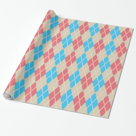 Op het strand Argyle Wrapping Paper Cadeaupapier (Uitgerold)