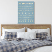 Op het strand - Beach House Rules - 18 inch x 24 i Canvas Afdruk (Insitu (Slaapkamer))