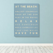 Op het strand - Beach House Rules - 18 inch x 24 i Canvas Afdruk (Insitu (Houten vloer))
