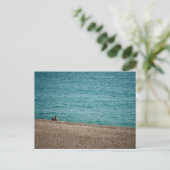 Op het strand bij Beer Briefkaart (Staand voorkant)