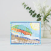 Op het strand briefkaart (Staand voorkant)