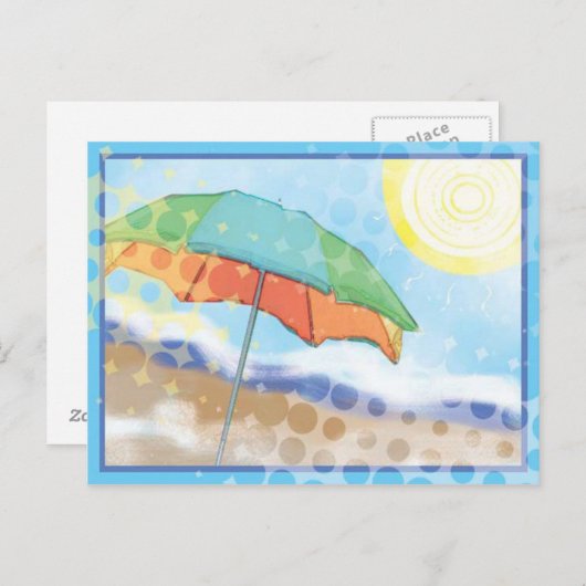 Op het strand briefkaart (Voorkant / Achterkant)