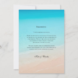 Op het strand bruiloft dank u kaart