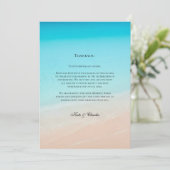 Op het strand bruiloft dank u kaart (Staand voorkant)