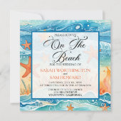 Op het strand bruiloft kaart (Voorkant)