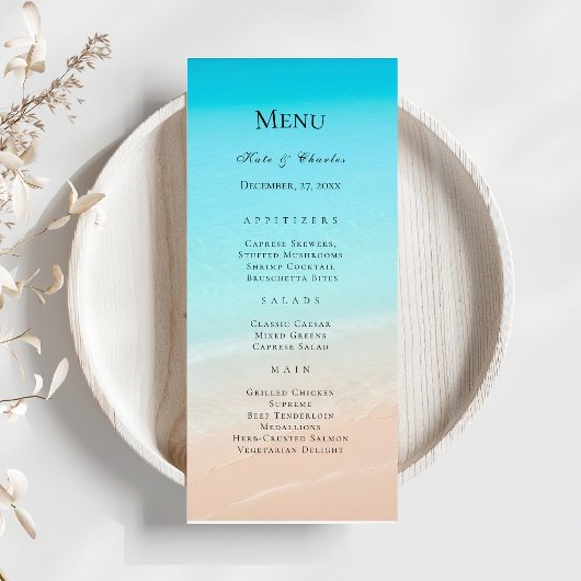 Op het strand bruiloft Menu