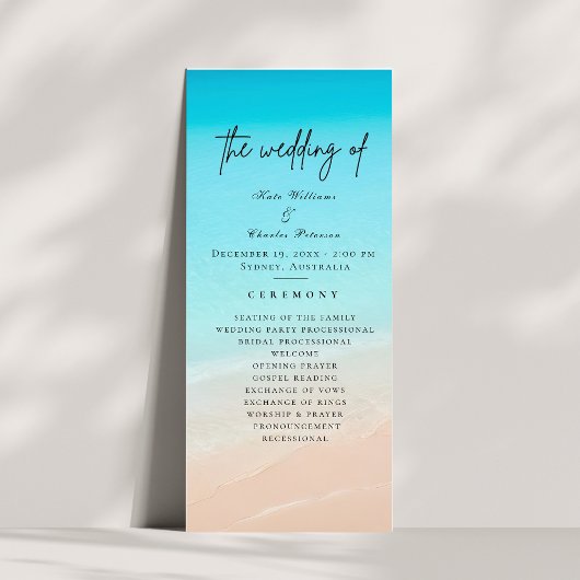 Op het strand bruiloft programma