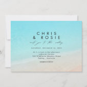 Op het strand bruiloft uitnodiging (Voorkant)