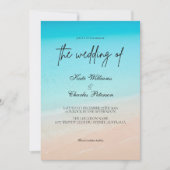 Op het strand bruiloft uitnodiging (Voorkant)