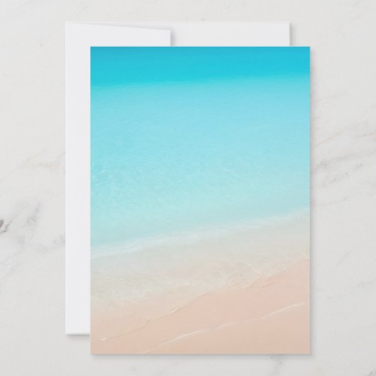 Op het strand bruiloft uitnodiging (Achterkant)